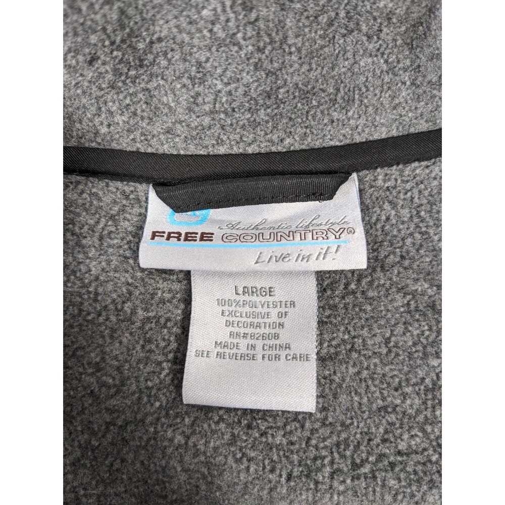Free Country Women's Large Colorblock Fleece Hybrid Full Zip Jacket Gray Black - Picture 3 of 8